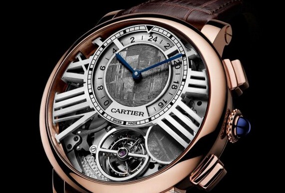Rotonde de Cartier“地球与月亮”陀飞轮双时区月相腕表 极具复杂功能(图1)