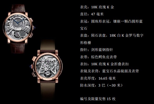 Rotonde de Cartier“地球与月亮”陀飞轮双时区月相腕表 极具复杂功能(图5)
