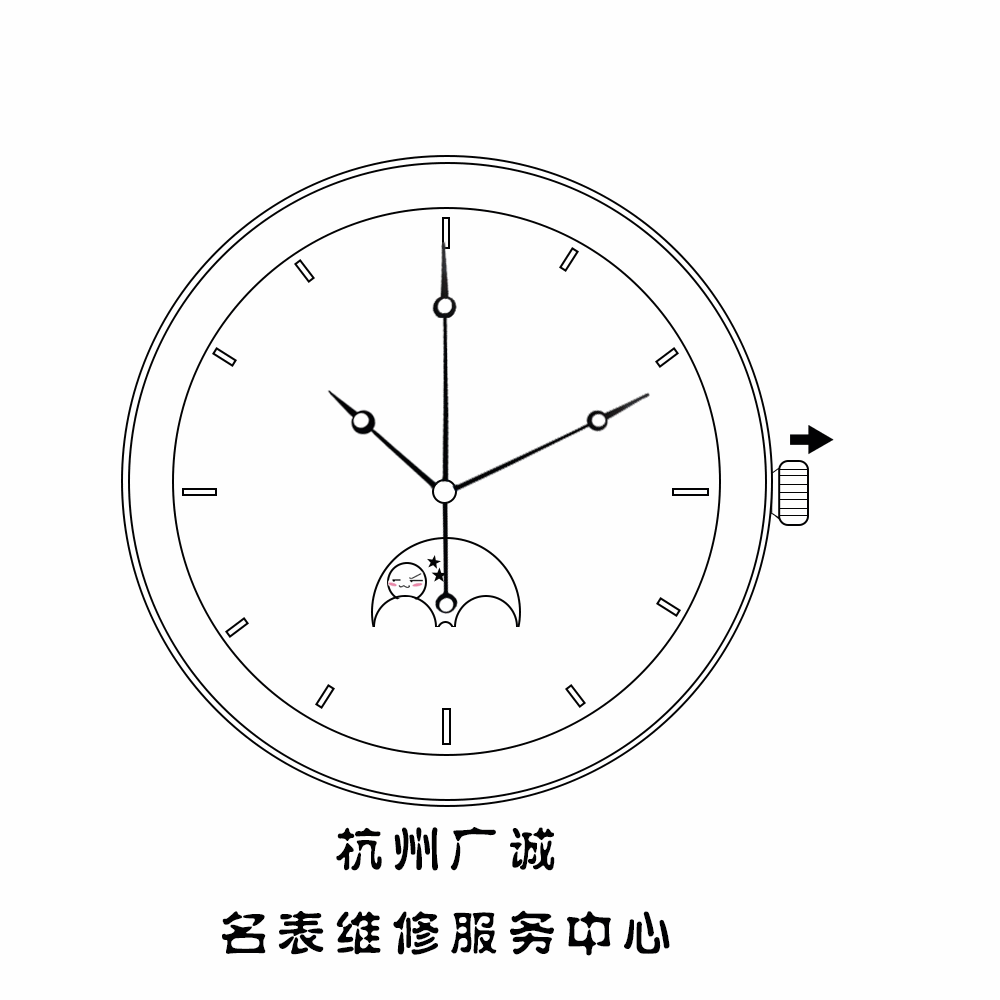 杭州梅花手表维修，怎么调整月相表？(图6)