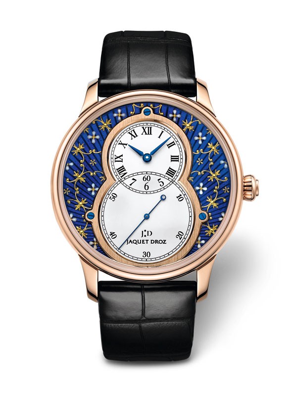 雅克德罗：金箔雕花珐琅时分小针盘Only Watch腕表(图10)